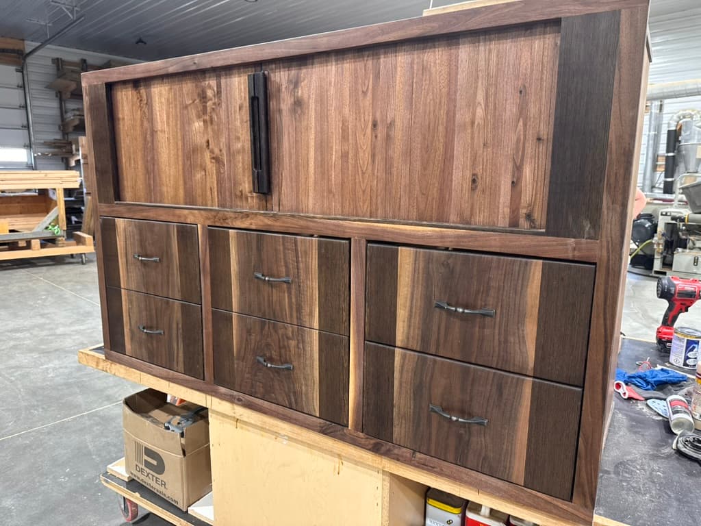 Custom walnut cabinet