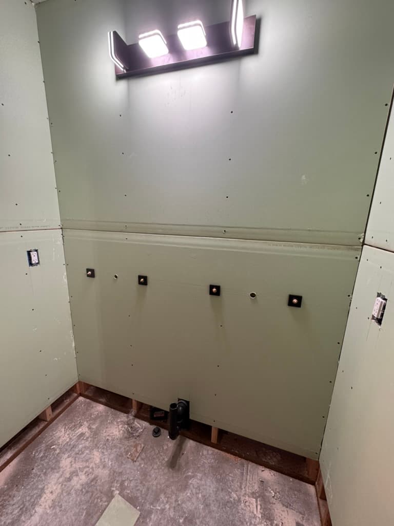 Bathroom rough-in & prep — Total Construction project in Malad City, Idaho